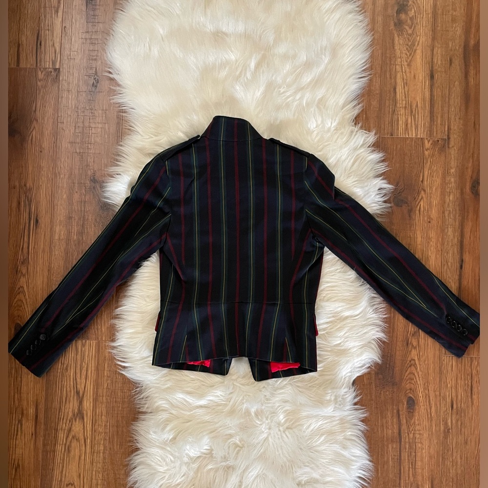 Shanghai Tang Size 2 (Xs) Stripe Mandarin Blazer … - image 6